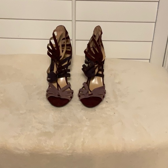 Charming Charlie Red and Pink Heels Strappy Elegant Design - Picture 1 of 9